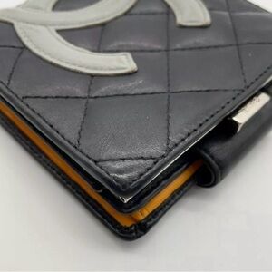 Chanel Quilted Leather Cambon Wallet Black/Yellow